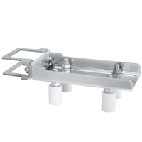 Führungsbock für Schiebetor, Montage an Vierkantrohr 89x89mm, mit 4 Führungsrollen Ø41mm, verstellbar bis 209mm
