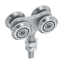 Scheunentor Rollenlaufwerk mit 4 Rollen, Ø24mm, kugelgelagert, M8, Traglast 50 kg