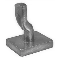 Torband Garnitur unten zum Anschweißen, Torangel 60x60mm, Ø20mm, Rohstahl