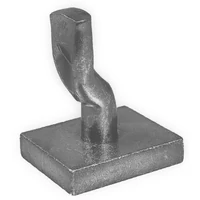 Torband Garnitur unten zum Anschweißen, Torangel 80x80mm, Ø28mm, Rohstahl