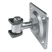 Torband verstellbar, 55-85mm, Torangel mit Anschraubplatte 100x100mm, M20, mit Anschweissplatten, Achsbolzen mit Schraube befestigt