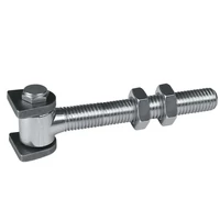 Torband verstellbar, 42- mm, Torangel zum Durchschrauben, mit Langgewinde 160mm, M20, mit Anschweissplatten,  Achsbolzen mit Schraube befestigt