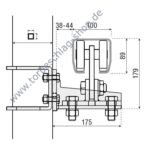 Rundrohr-Konsole Ø89mm, für Laufrollenböcke Serie L