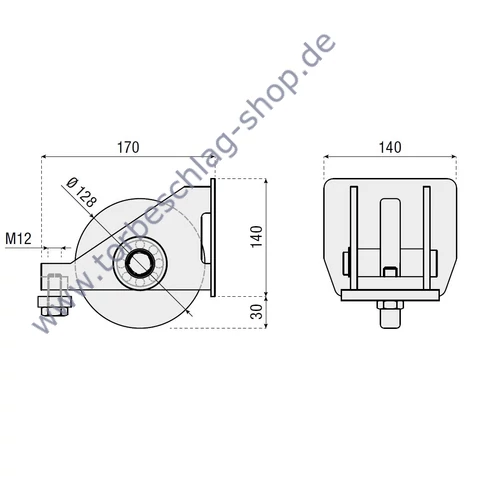 Schiebetorset freitragend, 6 Meter / 1120 KG, Laufschiene roh