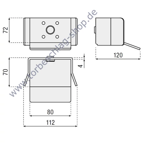 Halterung zum Anschrauben für Auflaufschuh 310.XM