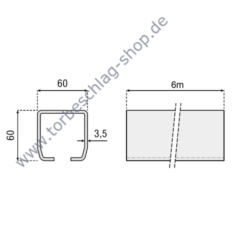 Schiebetorset freitragend, 4 Meter / 495 KG, Laufschiene roh