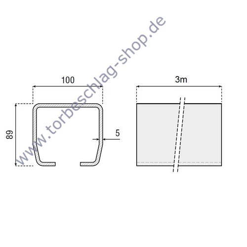 Schiebetorset freitragend, 6 Meter / 510 KG, Laufschiene roh