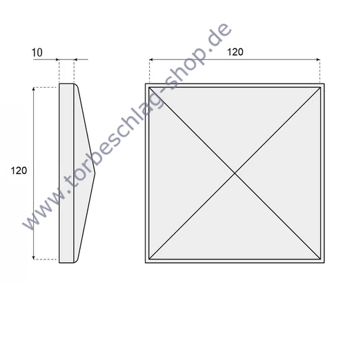 Pfostenkappe mit Flansch, verzinkt, für Vierkantrohr 120x120mm