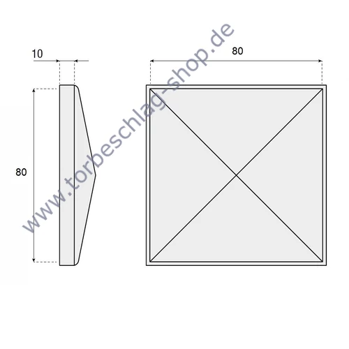 Pfostenkappe mit Flansch, roh, für Vierkantrohr 80x80mm