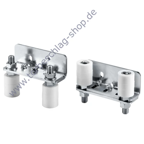 Führungsrollen für Schiebetor, zum Anschrauben, mit 2 Rollen Ø40mm, verstellbar 55-85mm