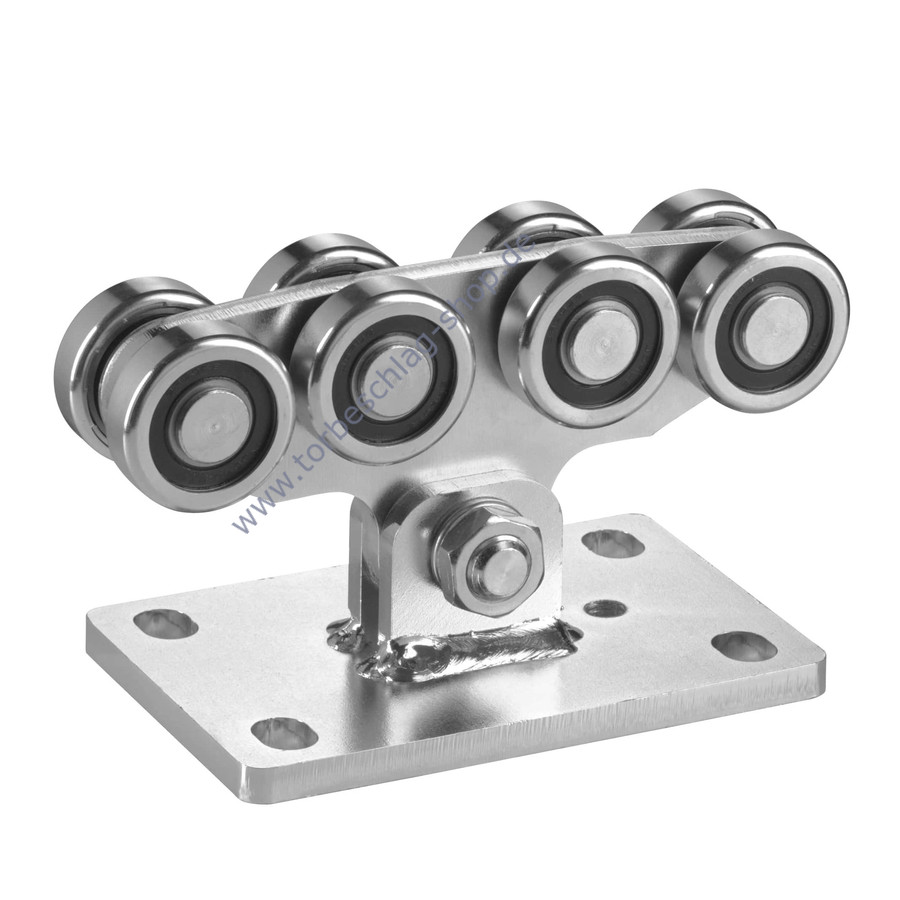 Set Verzinkte Freischwinger-Schiebetorrollen | Für 80 Mm Profil, Bis 350 Kg | Inkl. 3-Rad-Schlitten & Rampenwagen