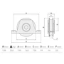 Bild 2/2 - Schiebetorrolle mit Innen-Stützbock, Ø138mm, U Ø20mm Profil, kugelgelagert, Traglast 250 kg