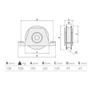 Bild 2/2 - Schiebetorrolle mit Innen-Stützbock, Ø138mm, U Ø20mm Profil, doppelt kugelgelagert, Traglast 500 kg