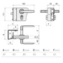 Bild 2/2 - Torrahmenschloss Komplett Set zum Anschrauben, für Torrahmenstärke 50mm, mit Türdrücker, Profilzylinder aus Messing, je 3 Schlüsseln, Schliesskasten mit Anschlagpuffer