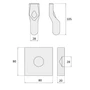 Bild 2/3 - Torband Garnitur unten zum Anschweißen, Torangel 80x80mm, Ø28mm, Rohstahl