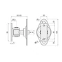 Bild 2/3 - Torband verstellbar, 60-80mm, Torangel mit Anschraubplatte 70x125mm, M16, Anschraubbügel 30x85mm, Achsbolzen mit Seegerring befestigt