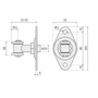 Bild 2/3 - Torband verstellbar, 55-85mm, Torangel mit Anschraubplatte 70x125mm, M20, mit Anschweissplatten, Achsbolzen mit Schraube befestigt