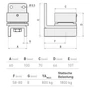 Scharnier Schwerlast, Torband unten, kugelgelagert, Torangel verstellbar, 58-80mm, mit Schmiernippel, Anschraubplatte 60mm