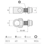 Bild 2/2 - Scharnier Schwerlast, Halstorband, Torangel verstellbar, 55-100mm, M24, Anschweisshülse Ø30,5mm, Einbau mit Verbindungszapfen