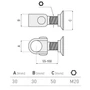 Bild 2/2 - Scharnier Schwerlast, Halstorband, Torangel verstellbar, 55-100mm, M20, Anschweissscheibe Ø50mm, Einbau mit Verbindungszapfen