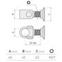 Bild 2/2 - Scharnier Schwerlast, Halstorband, Torangel verstellbar, 55-100mm, M27, Anschweissscheibe Ø65mm, Einbau mit Verbindungszapfen