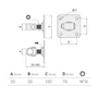Scharnier Schwerlast, Halstorband, Torangel verstellbar, 55-100mm, M18, Anschraubplatte 100x100mm, Einbau mit Verbindungszapfen