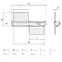 Bild 2/2 - Torangel, Scharniere zum Anschweissen, Flügeltorbeschlag, links, Höhe 113,5mm, Durchmesser Ø17mm, Anschweissplatten 31,5x50x3mm