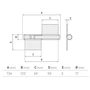 Torangel, Scharniere zum Anschweissen, Flügeltorbeschlag, rechts, Höhe 136mm, Durchmesser Ø17mm, Anschweissplatten 33x60x3mm, fester Sift