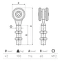 Scheunentor Rollenlaufwerk mit 2 Rollen, Ø42mm, kugelgelagert, M12, Traglast 100 kg
