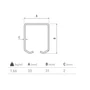 Bild 2/2 - Scheunentor Schiene für Rollen Ø24mm,  33x31x2mm, 2,5m, feuerverzinkt